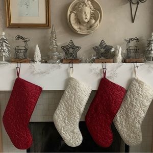 Wood and metal Christmas stocking holders